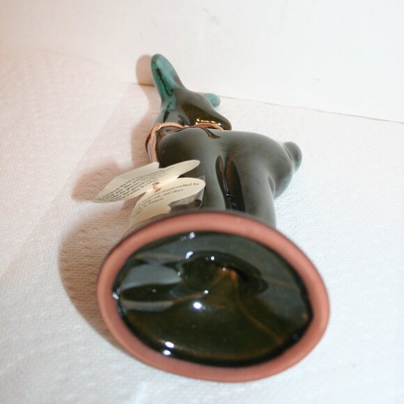 Deer MCM McMasters Red Clay Pottery * Red/Blue/Green Figurine - Picture 4 of 5